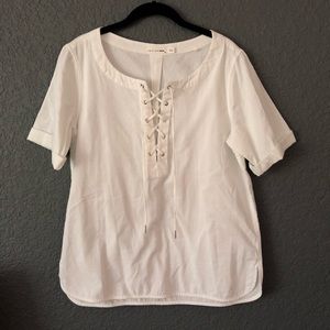 rag & bone/JEAN Cotton Lace-Up Top